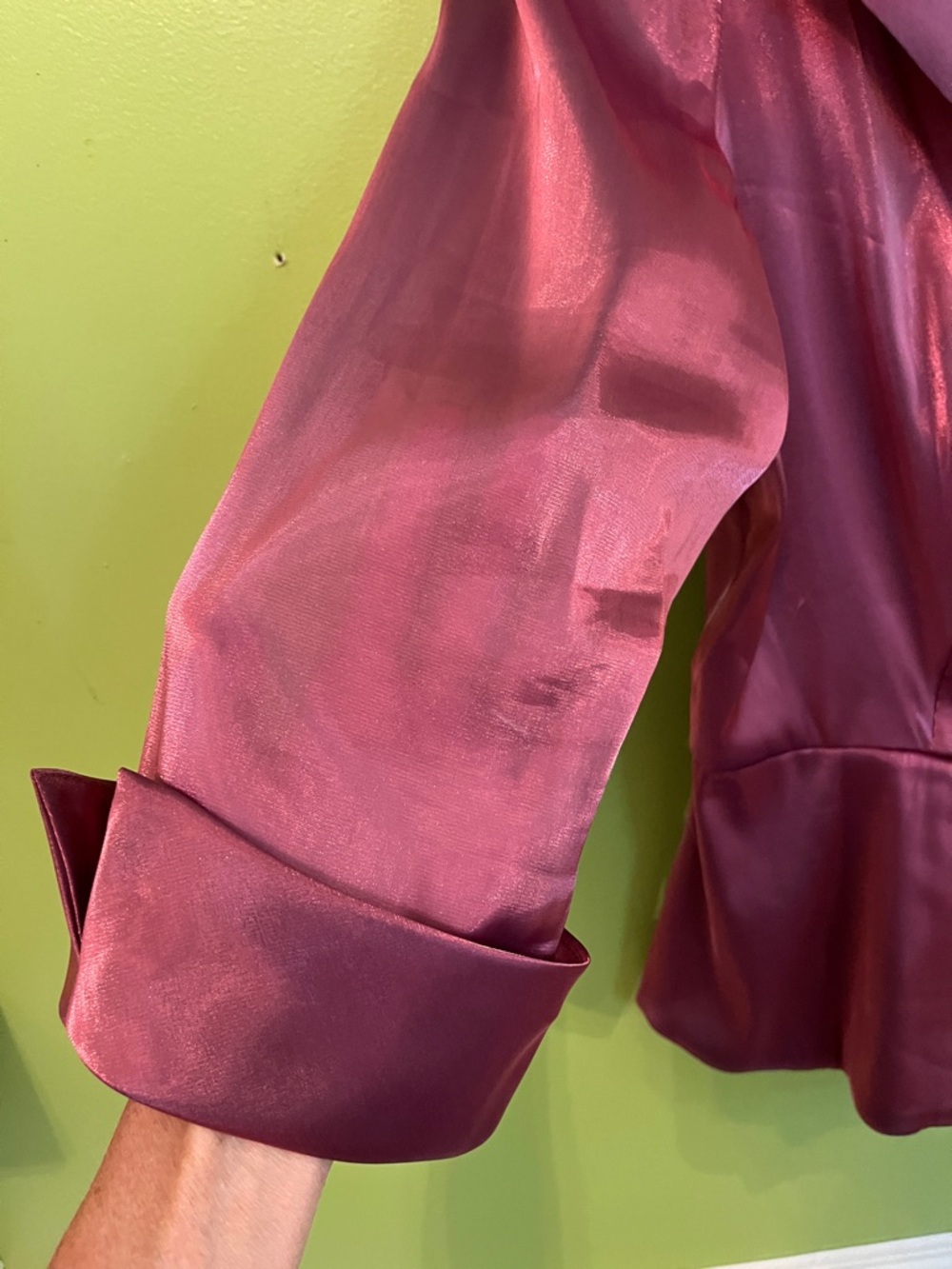Metallic Raspberry Peplum Top - Picture 6 of 6